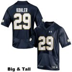 Notre Dame Fighting Irish Men's Sam Kohler #29 Navy Blue Under Armour Authentic Stitched Big & Tall College NCAA Football Jersey AWG1599FW